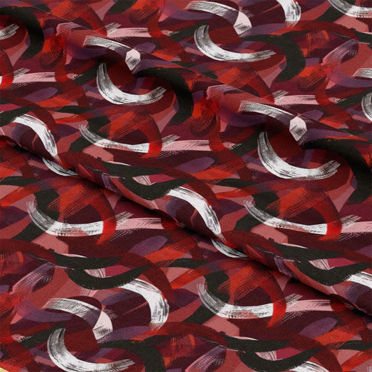 Burgundy Abstract Pattern 10 Quilting Cotton Fabric