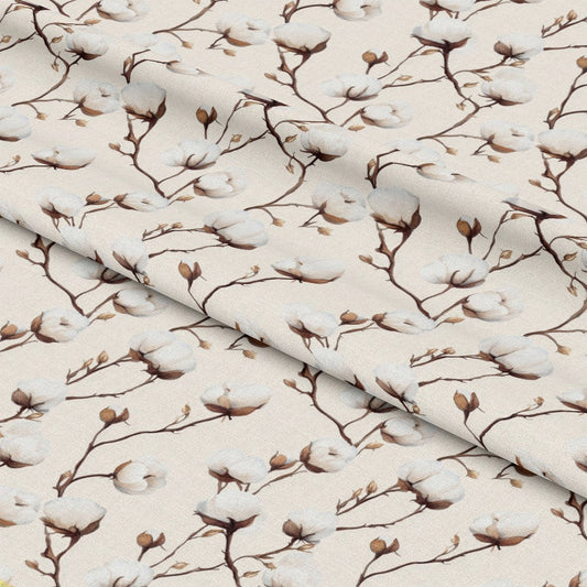 Raw White Cotton Pattern 9 Quilting Cotton Fabric