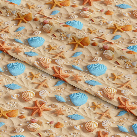 Beach Life Pattern 1 Quilting Cotton Fabric