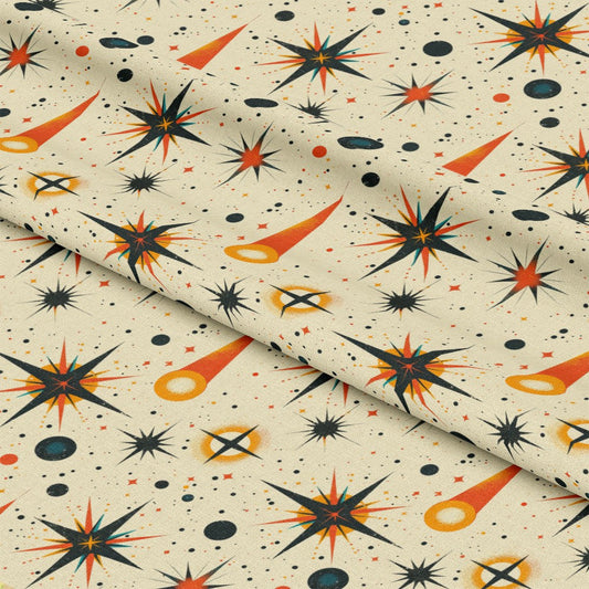Retro Starburst Pattern 17 Quilting Cotton Fabric