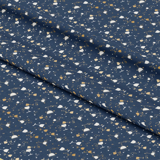 Navy and Gold Celebration Pattern 4 Quilting Cotton Fabric