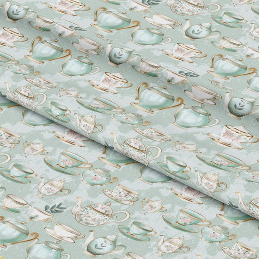 Whimsical Tea Party Pattern 3 Quilting Cotton Fabric