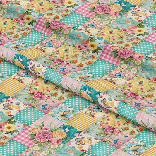 Spring Patchwork Pattern 11 Quilting Cotton Fabric
