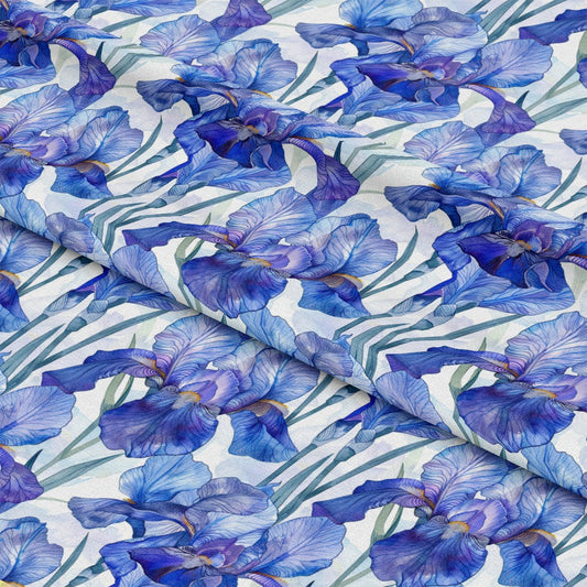 Iris Bloom Floral Pattern 3 Quilting Cotton Fabric