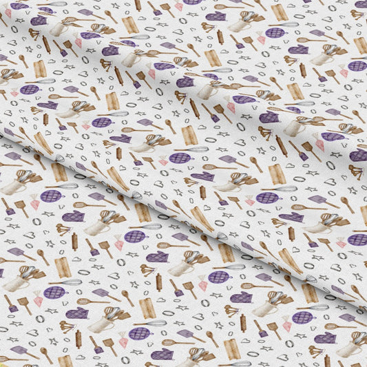 Watercolor Baking Pattern 8 Quilting Cotton Fabric