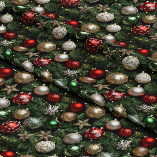 Realistic Christmas Ornaments Pattern 1 Quilting Cotton Fabric