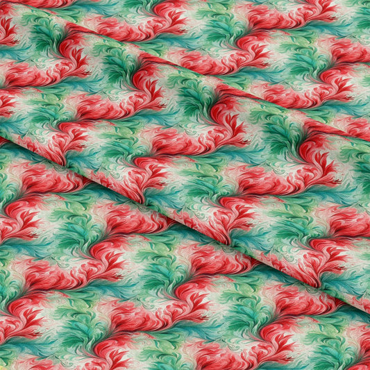 Watercolor Christmas Swirls Pattern 10 Quilting Cotton Fabric