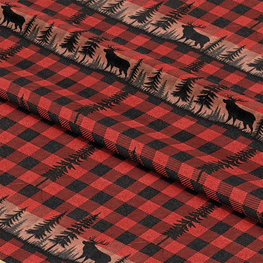 Classic Red and Black Buffalo Plaid Pattern 10 Quilting Cotton Fabric