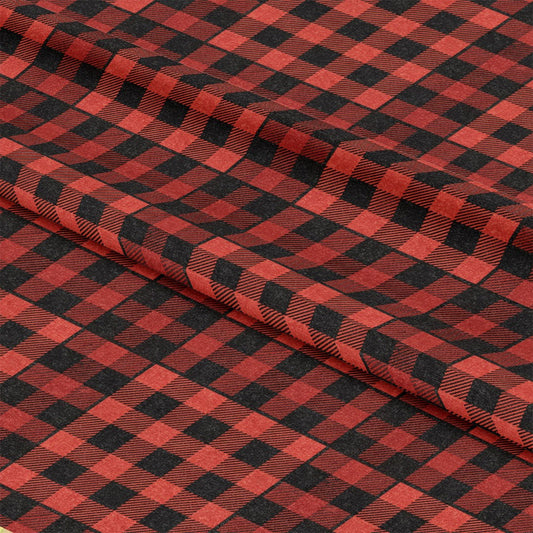 Classic Red and Black Buffalo Plaid Pattern 9 Quilting Cotton Fabric