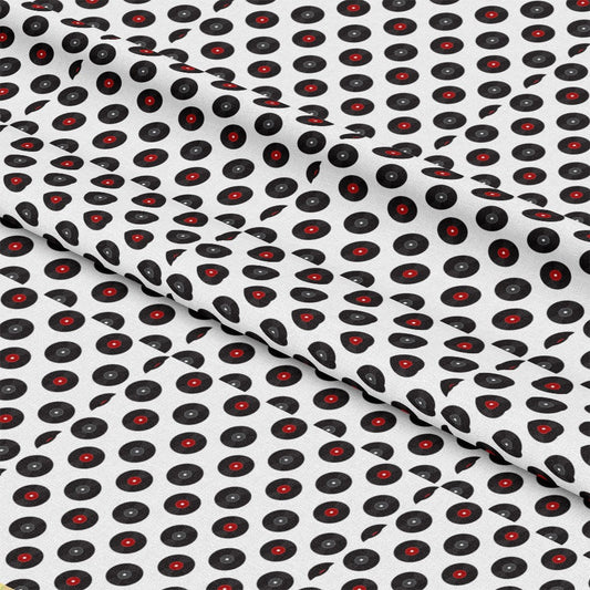 50s Black and Red Diner Pattern 7 Quilting Cotton Fabric