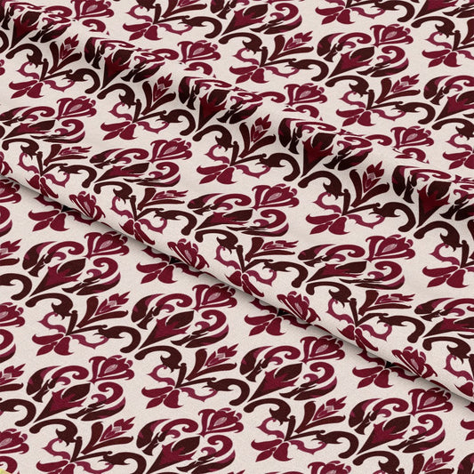 Burgundy Abstract Pattern 16 Quilting Cotton Fabric