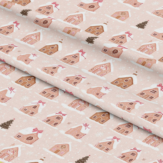 Sweet Pink Christmas Pattern 2 Quilting Cotton Fabric