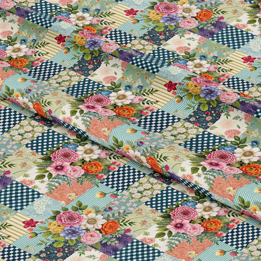 Spring Patchwork Pattern 20 Quilting Cotton Fabric