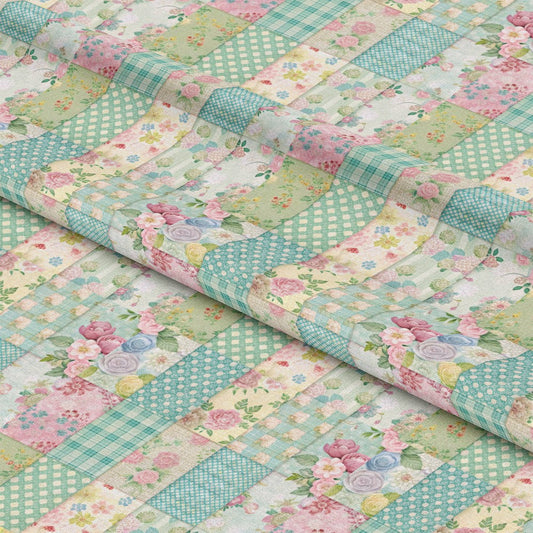 Spring Patchwork Pattern 12 Quilting Cotton Fabric