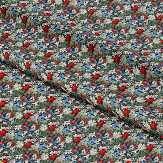 Allover Christmas Cardinals Pattern 1 Quilting Cotton Fabric
