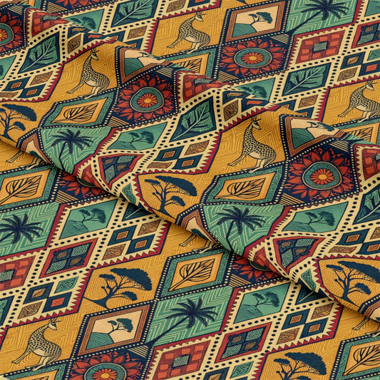 African Tribal Pattern 7 Quilting Cotton Fabric