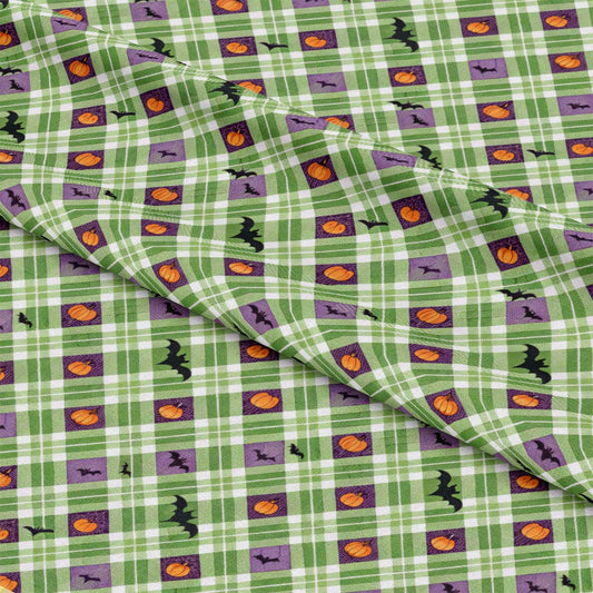 Halloween Gingham and Stripes Pattern 5 Quilting Cotton Fabric