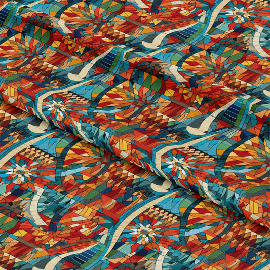 Mosaic Art Pattern 21 Quilting Cotton Fabric