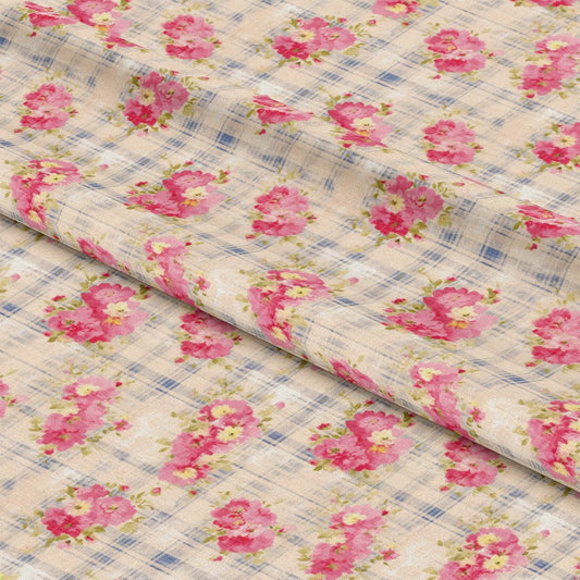 Country Girl Plaid Pattern 4 Quilting Cotton Fabric