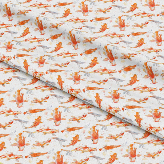 Watercolor Fish Pattern 12 Quilting Cotton Fabric