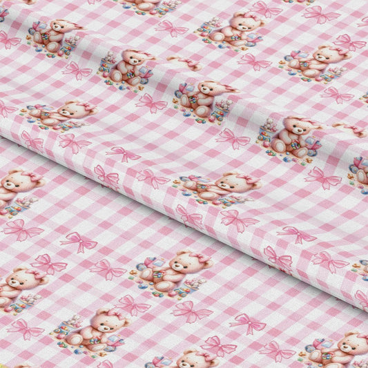 Pink Baby Teddy Bears Pattern 4 Quilting Cotton Fabric