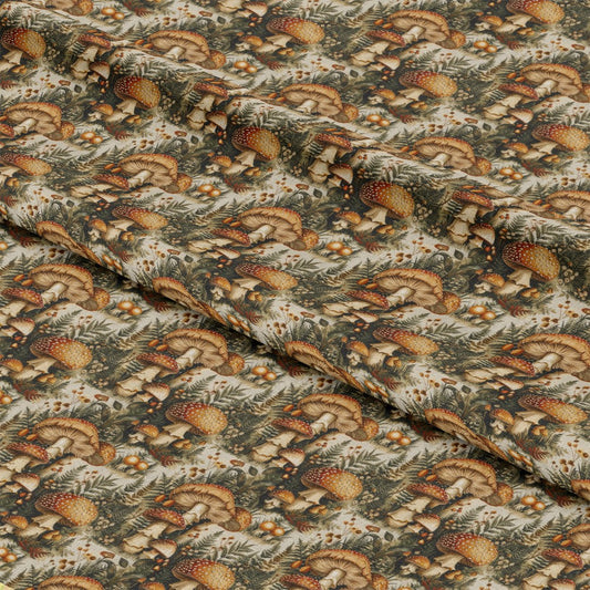Retro Mushroom Botanical Pattern 7 Quilting Cotton Fabric