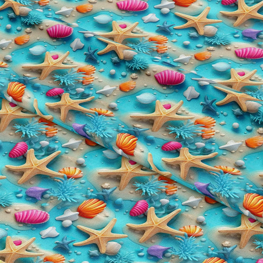 Beach Life Pattern 6 Quilting Cotton Fabric