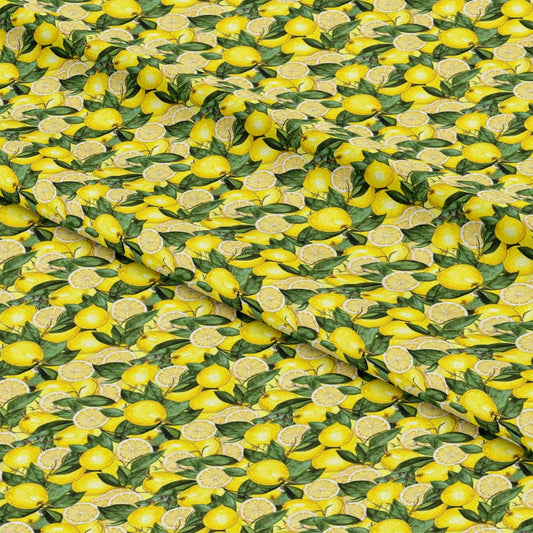 Lemons and Citrus Sour Splash Pattern 3 Quilting Cotton Fabric