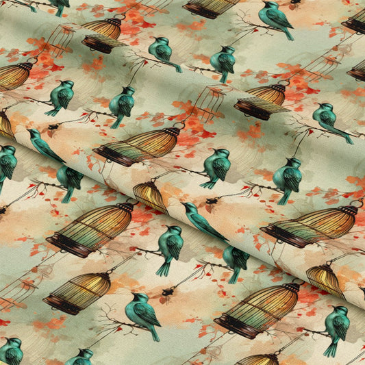 Vintage Birdcages Pattern 7 Quilting Cotton Fabric