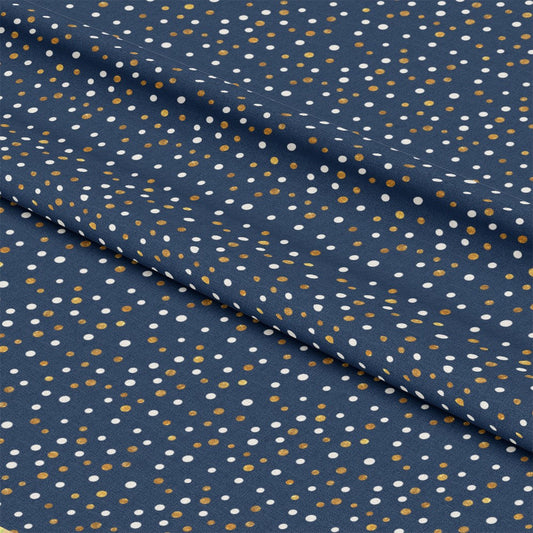 Navy and Gold Celebration Pattern 1 Quilting Cotton Fabric