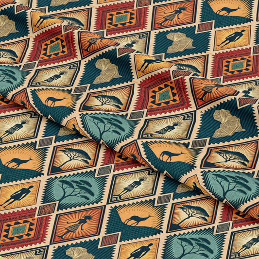 African Tribal Pattern 1 Quilting Cotton Fabric