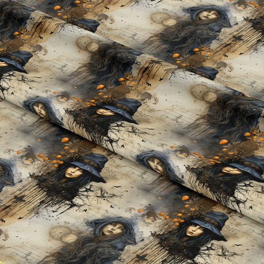 Witchy Halloween Pattern 8 Quilting Cotton Fabric
