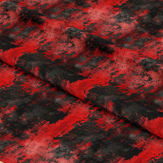 Red and Black Grunge Pattern 5 Quilting Cotton Fabric