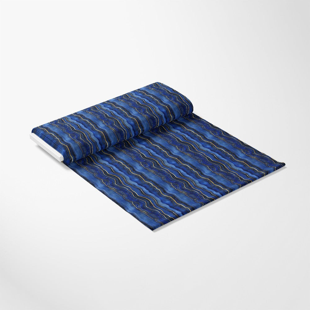 Royal Blue and Gold Agate Pattern 14 Quilting Cotton Fabric
