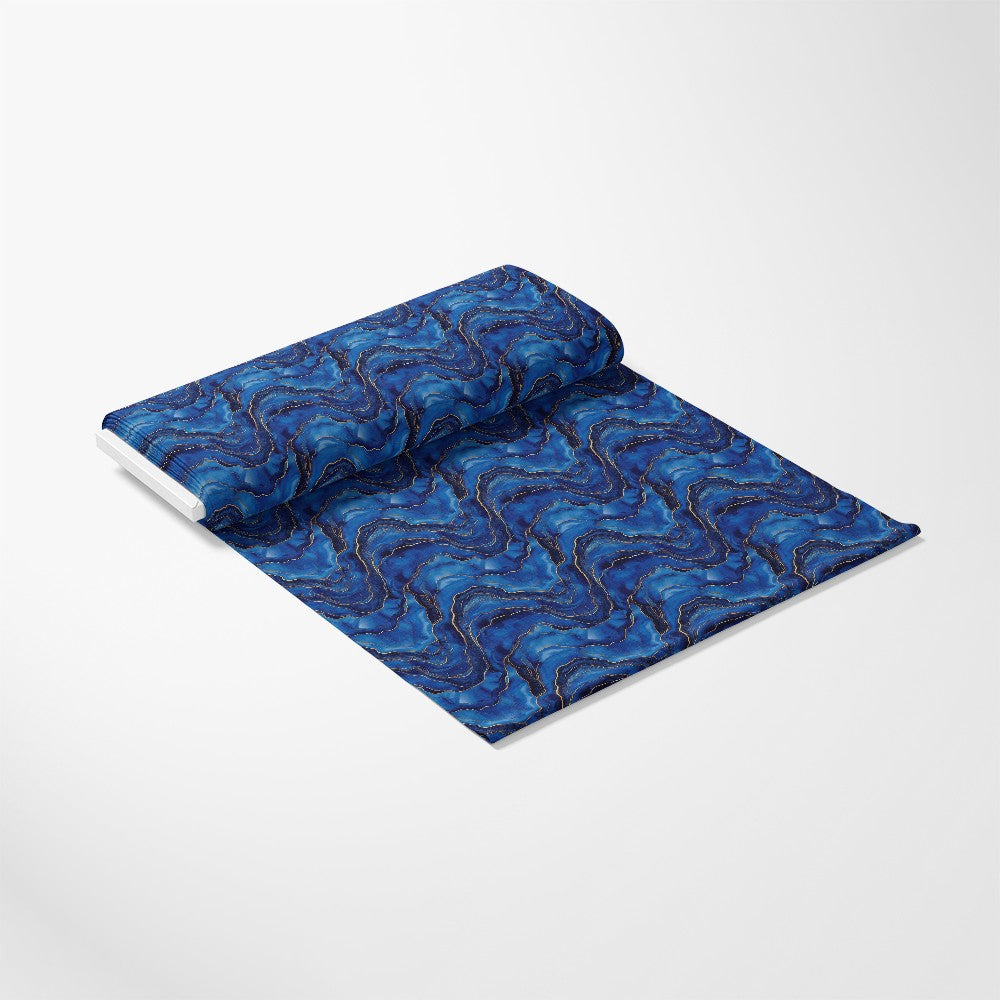 Royal Blue and Gold Agate Pattern 10 Quilting Cotton Fabric