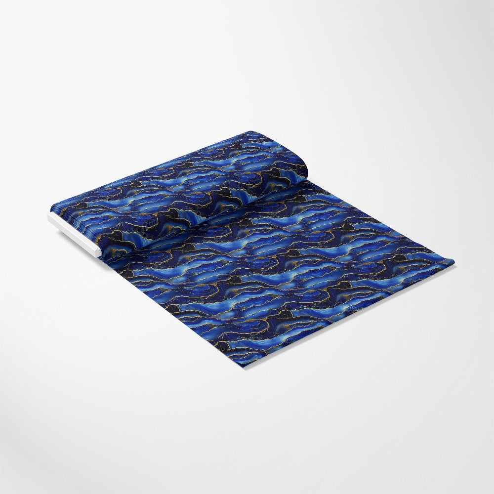 Royal Blue and Gold Agate Pattern 33 Quilting Cotton Fabric