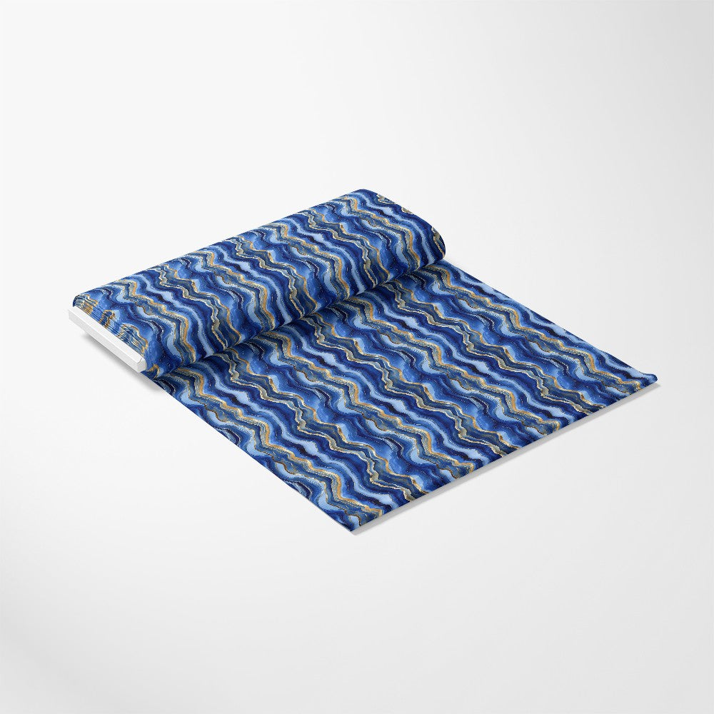 Royal Blue and Gold Agate Pattern 7 Quilting Cotton Fabric