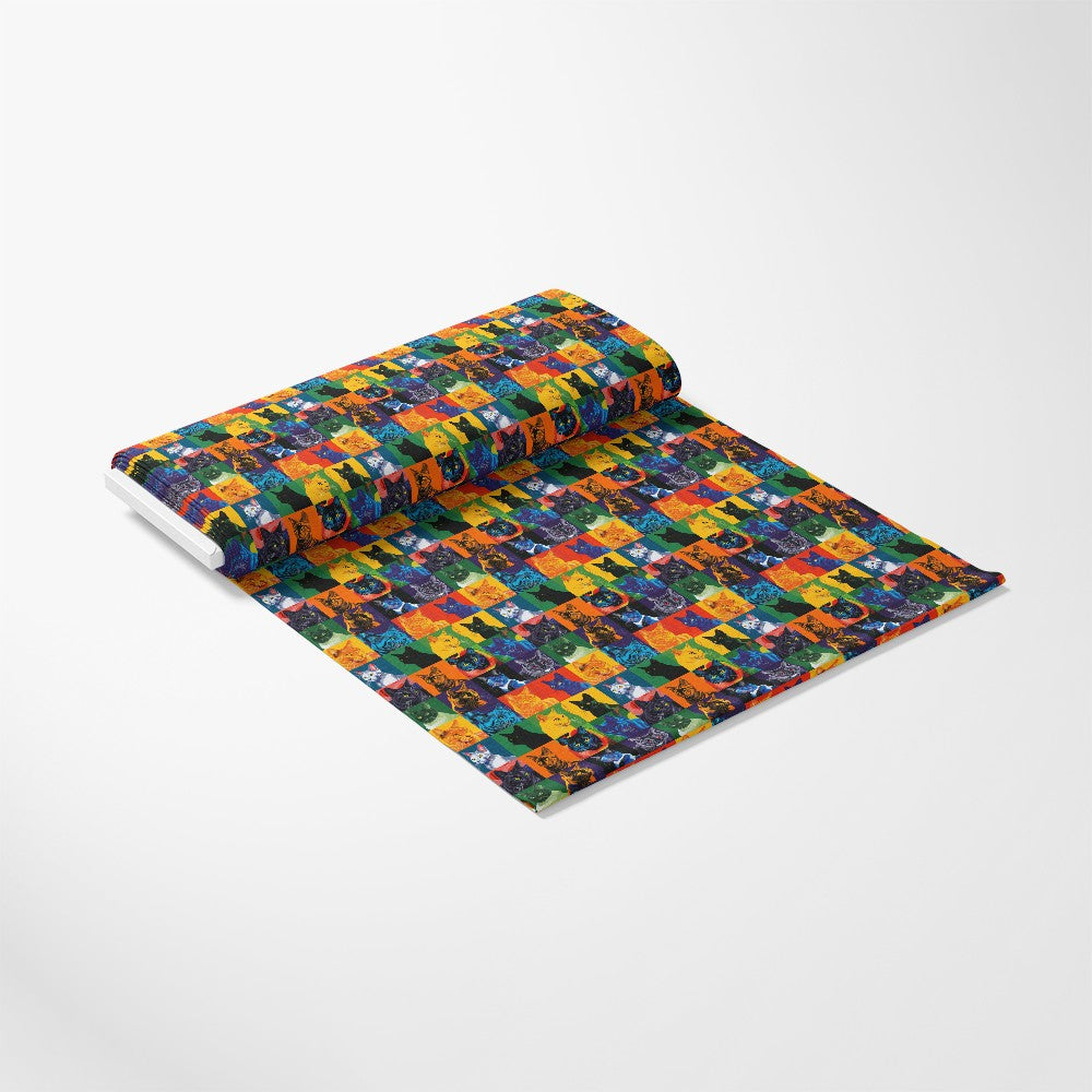 Cat Patchwork Pattern 1 Quilting Cotton Fabric