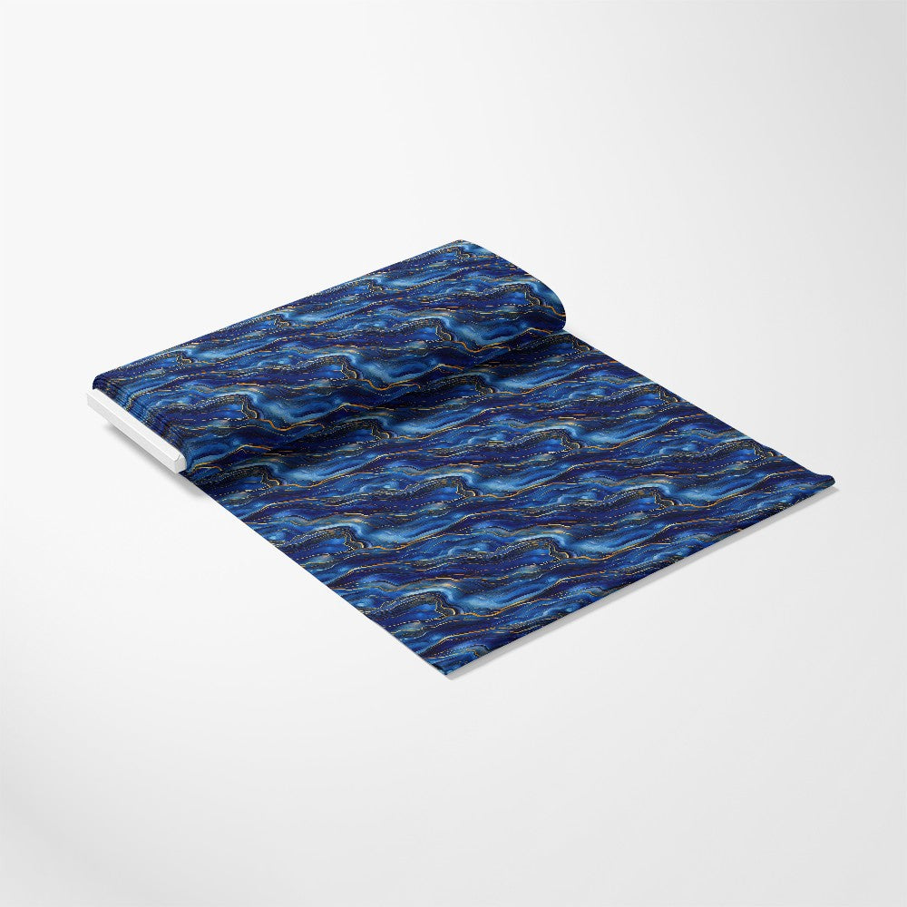 Royal Blue and Gold Agate Pattern 30 Quilting Cotton Fabric
