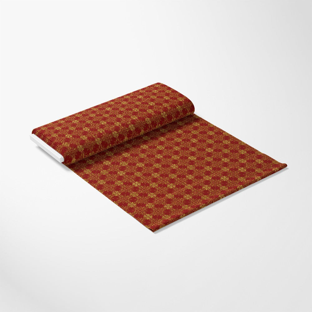 Red Gold Christmas Pattern 2 Quilting Cotton Fabric