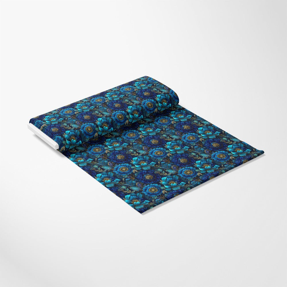Blue Ornamental Floral Pattern 2 Quilting Cotton Fabric