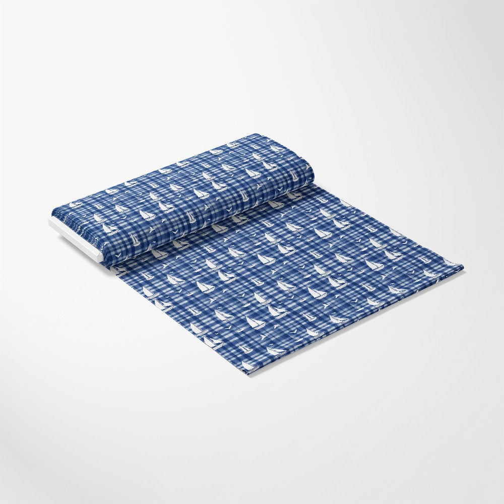 Blue Sailboat Pattern 2 Quilting Cotton Fabric