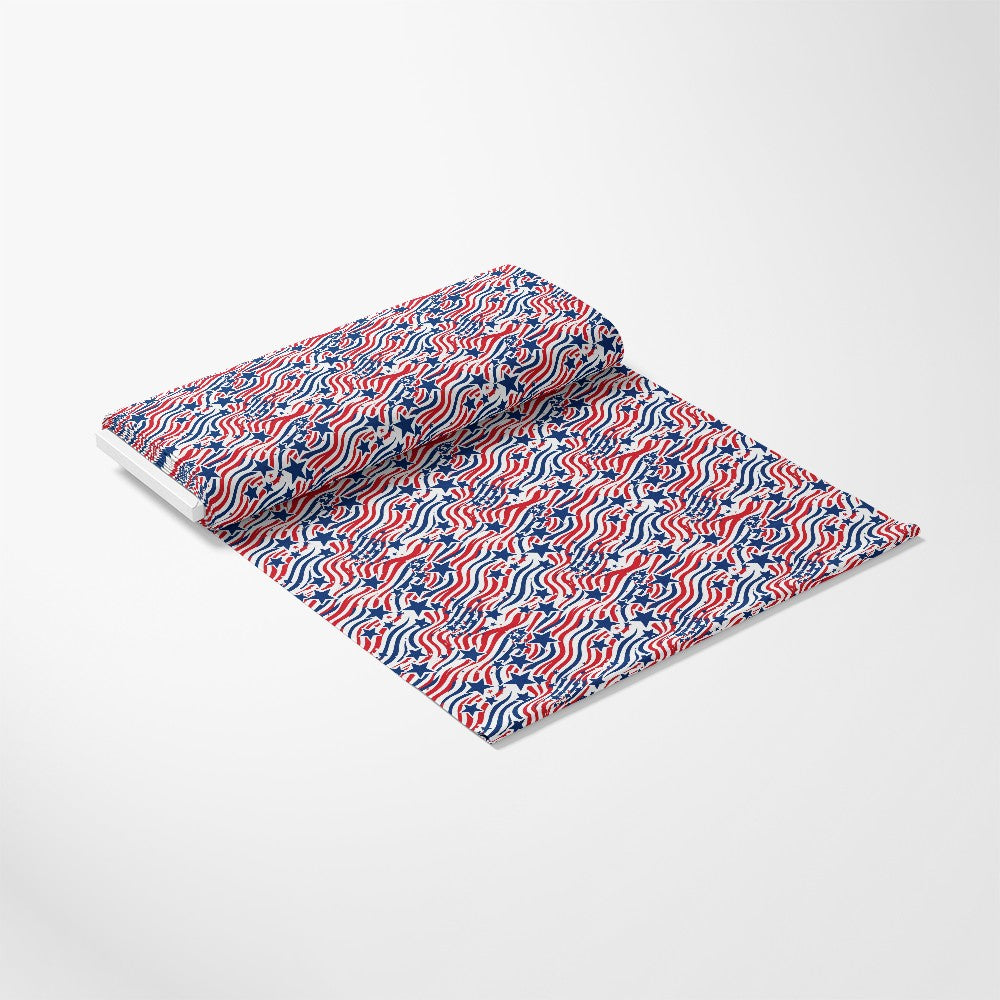Patriotic Swirls and Stars Pattern 1 Quilting Cotton Fabric