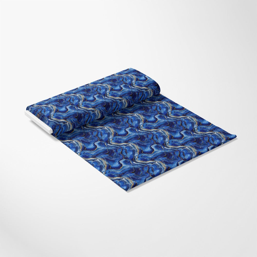 Royal Blue and Gold Agate Pattern 23 Quilting Cotton Fabric