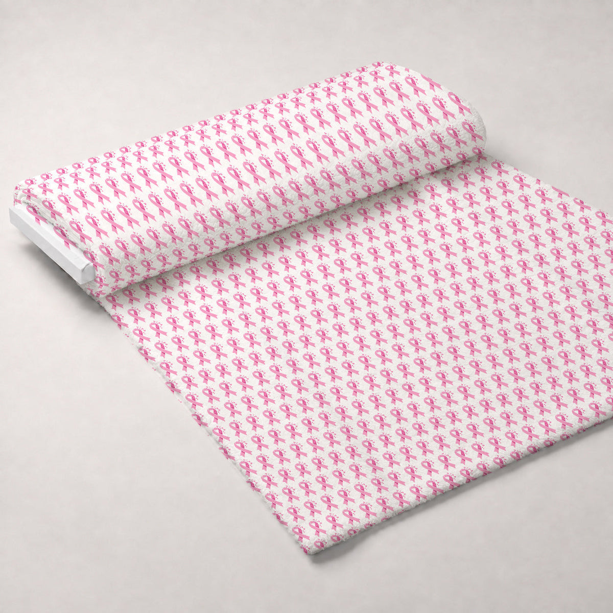 Pink Ribbon Love Pattern 1 Minky Fabric