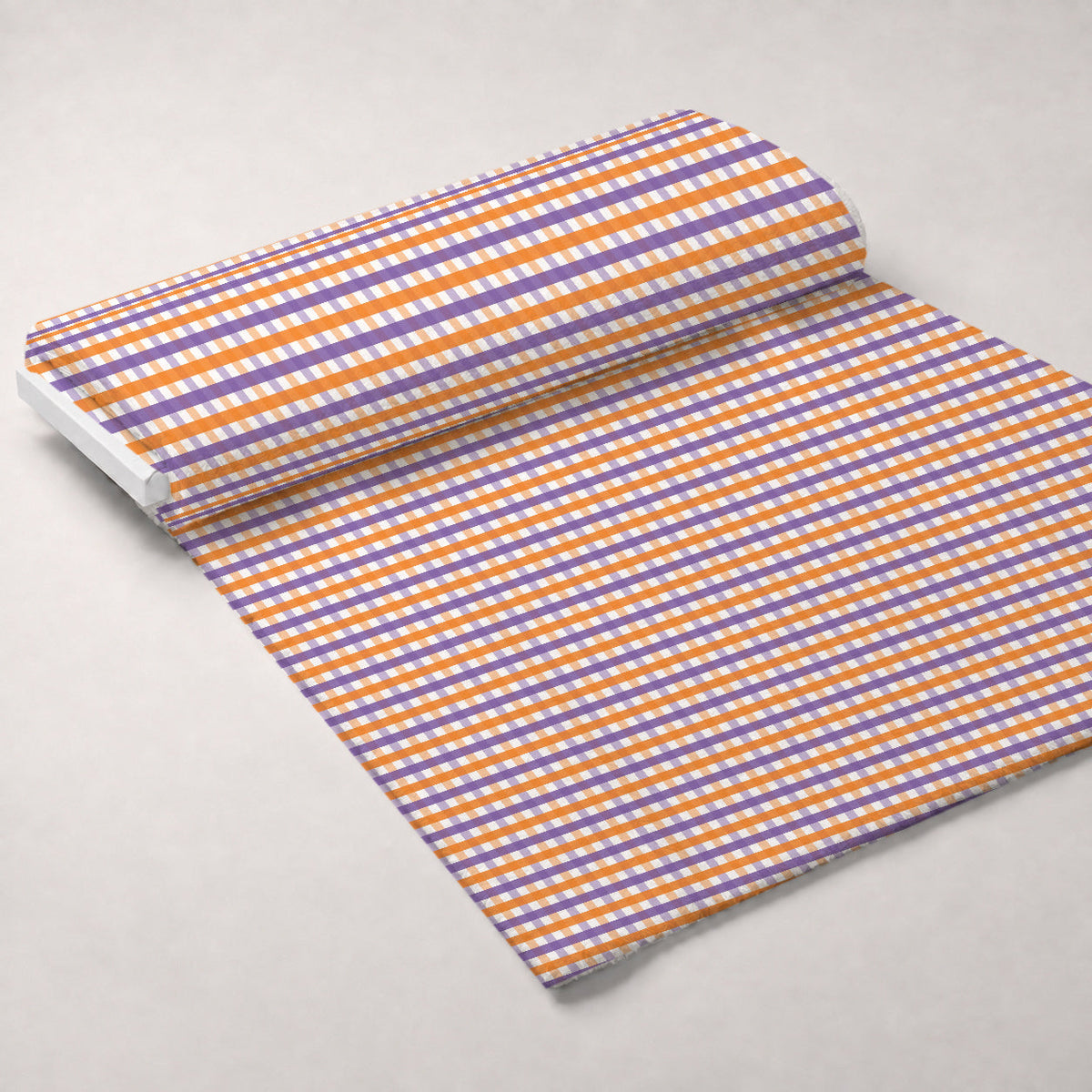 Pumpkin Gingham Pattern 18 Minky Fabric