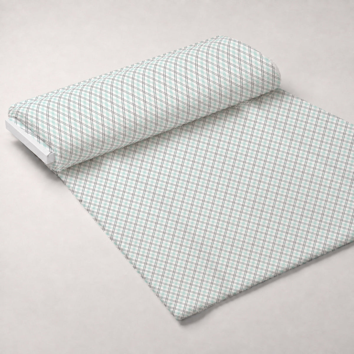 Seafoam Gingham Pattern 10 Minky Fabric