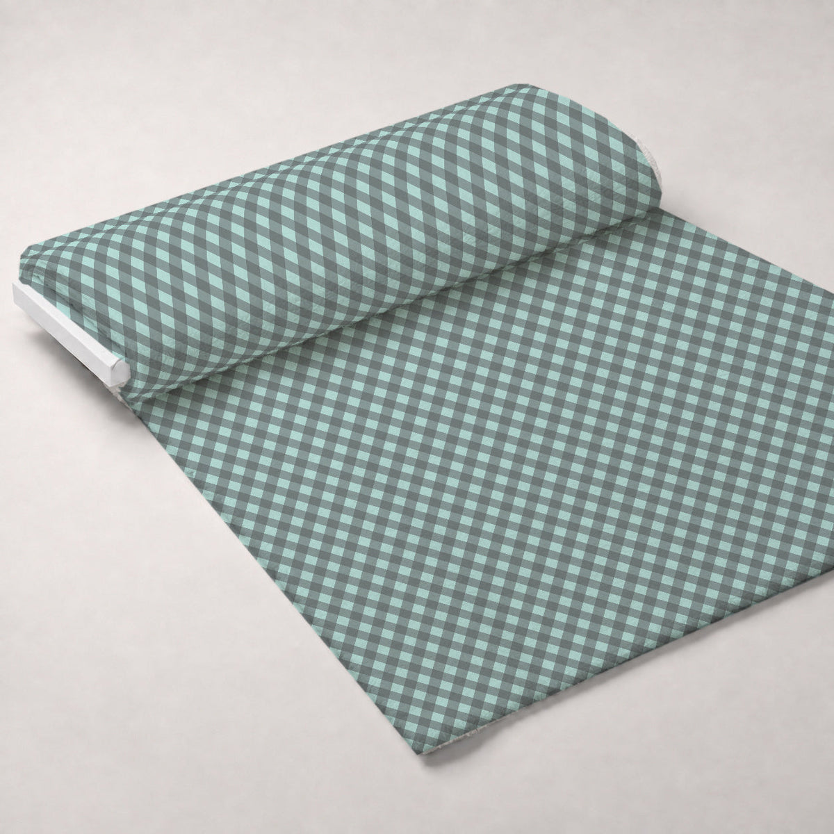 Seafoam Gingham Pattern 7 Minky Fabric