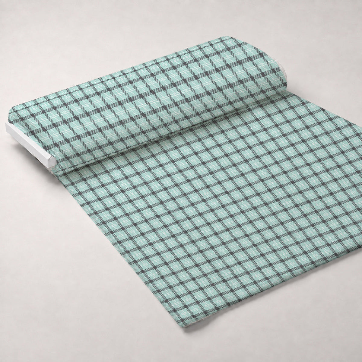 Seafoam Gingham Pattern 9 Minky Fabric