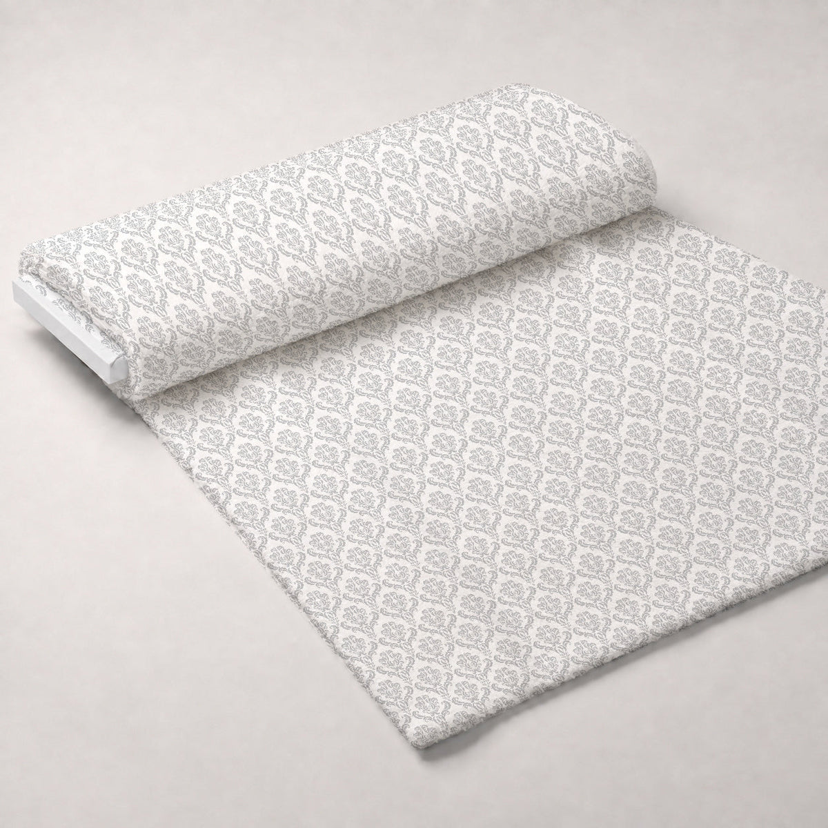 Simple Damask Gray Minky Fabric
